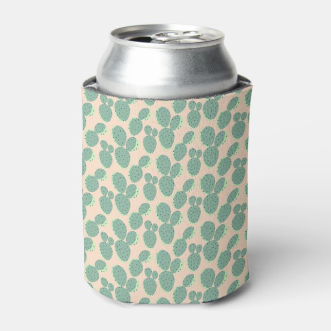 Porta-lata Padrão de Cactus Verde e Rosa (Can Front)