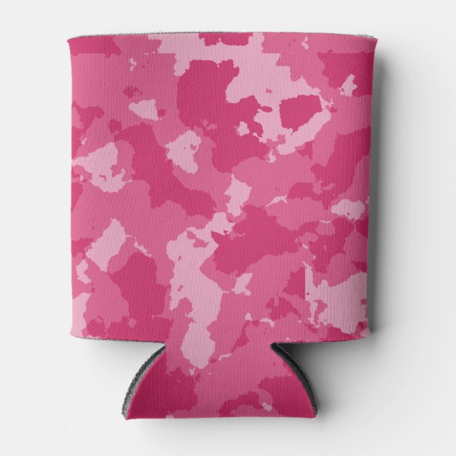Porta-lata Padrão de Camo Rosa (Frente)