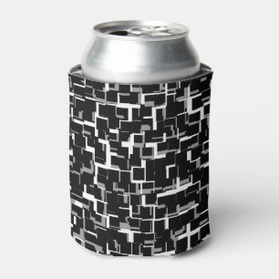 Porta-lata Padrão de Camuflagem Digital Preto Branco Cinza