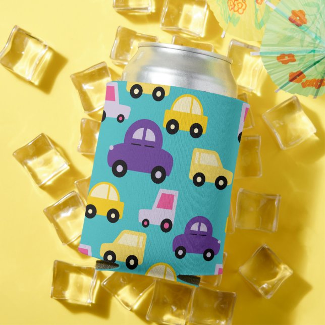 Porta-lata Padrão de Carros de Brinquedos multicores (Verão in situ)