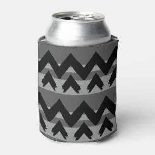 Porta-lata Padrão de Cinza Preta Zig Zag