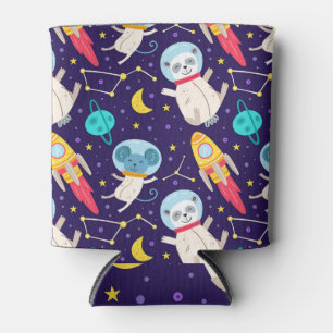 Porta-lata Padrão de Crianças Astronautas Panda e Rato