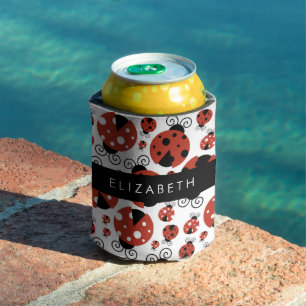 Porta-lata Padrão De Damybugs, Red Ladybugs, Seu Nome