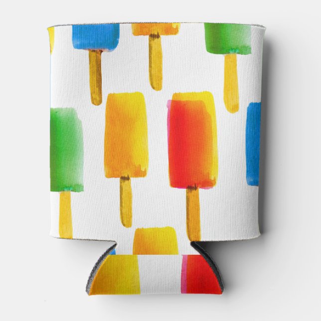 Porta-lata Padrão de Doce de Aquarela do sorvete (Frente)