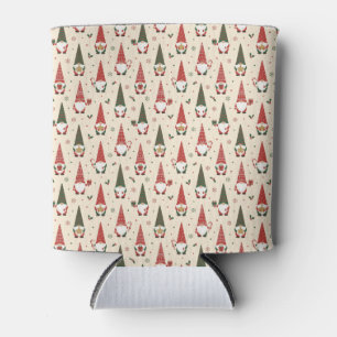 Porta-lata Padrão de festa de Gnome de Natal