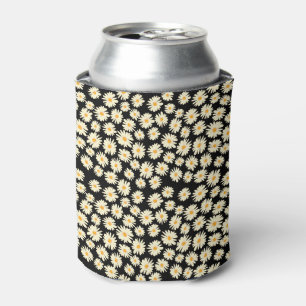 Porta-lata Padrão de flor da margarida branca-branca-laranja