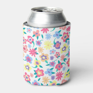 Porta-lata Padrão de flores coloridas e fofas de primavera