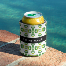 Porta-lata Padrão de Folhas, Folhas Verdes, Seu Nome