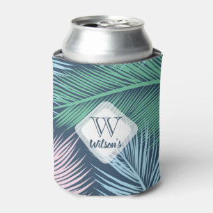 Porta-lata Padrão de folhas tropicais florais modernas perso