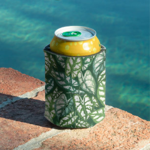 Porta-lata Padrão de Folhas Tropicais Verdes
