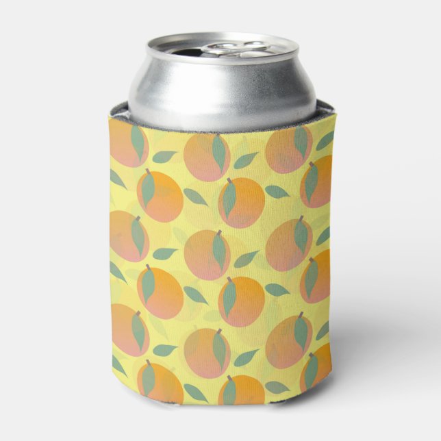 Porta-lata Padrão de Fruta Laranja Pêssego Rosa (Can Front)