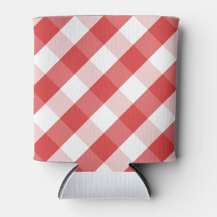 Porta-lata Padrão de gingham vermelho e branco
