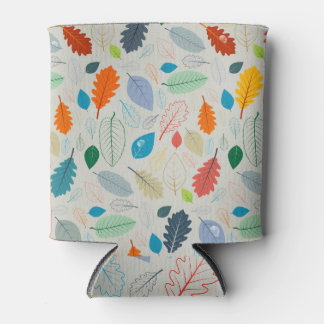 Porta-lata Padrão de Ilustração do Vintage Autumn Deixa