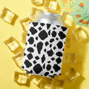 Porta-lata Padrão de Impressão de Vaca Preto e Branco Moderno