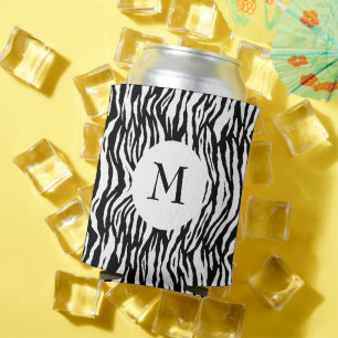 Porta-lata Padrão de Impressão de Zebra Branca Branca e Negri