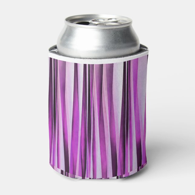 Porta-lata Padrão de Listras de Lavanda, Íris e Uva (Can Front)