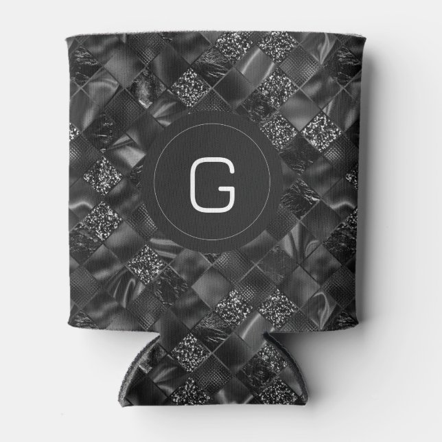 Porta-lata Padrão de Literatura Negra Monograma Moderno (Frente)