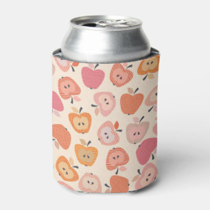 Porta-lata Padrão de maçã cor-de-rosa e laranja