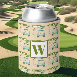 Porta-lata Padrão de Monograma Um Dia de Golfe