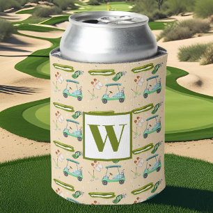 Porta-lata Padrão de Monograma Um Dia de Golfe