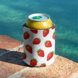 Porta-lata Padrão de Morango Sem Costura Fruta Vermelha Fofa