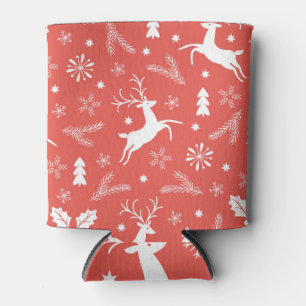 Porta-lata Padrão de Natal Festivo Sem Costura