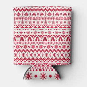 Porta-lata Padrão de natal festivo sem soldadura.