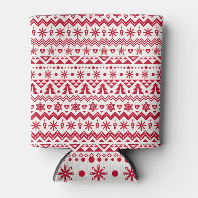 Porta-lata Padrão de natal festivo sem soldadura. (Frente)