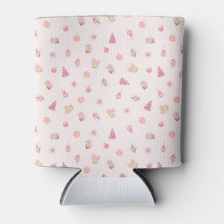 Porta-lata Padrão de Natal Rosa Aconchegante