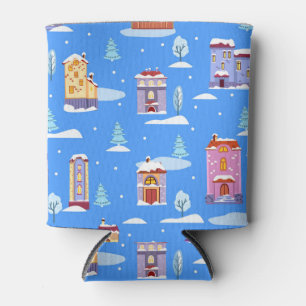 Porta-lata Padrão de neve nas casas de inverno escandinavas