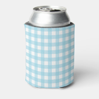 Porta-lata Padrão de Pastel Gingham Azul Claro