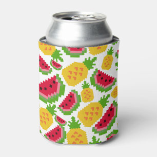Porta-lata Padrão de Pixel de Melancia Tropical e Abacaxi