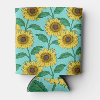 Porta-lata Padrão de repetição da imagem de girassol