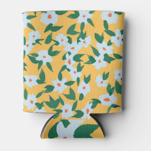 Porta-lata Padrão de tecido floral vintage estilo Paint.