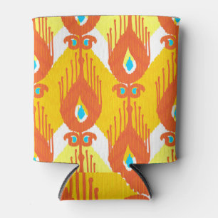 Porta-lata Padrão De Tecido Ikat: Design de Vintage Étnica.