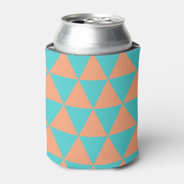 Porta-lata Padrão de triângulo laranja e azul claro (Can Front)