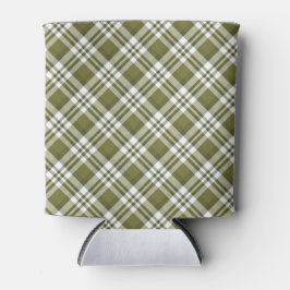 PORTA-LATA PADRÃO DE XADREZ DE NATAL BRANCO VERDE