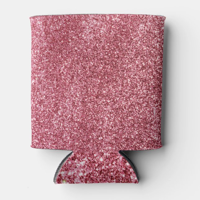 Porta-lata Padrão Dourado de Rosa brilhante rosa (Frente)