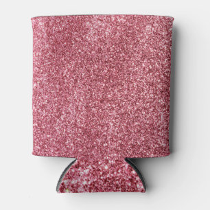 Porta-lata Padrão Dourado de Rosa de brilho rosa