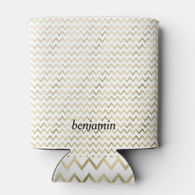 Porta-lata Padrão Dourado Zig-Zag personalizado (Traseira)