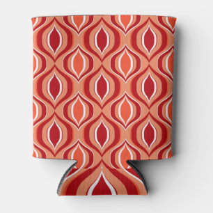 Porta-lata Padrão étnico geométrico: vermelho, laranja.