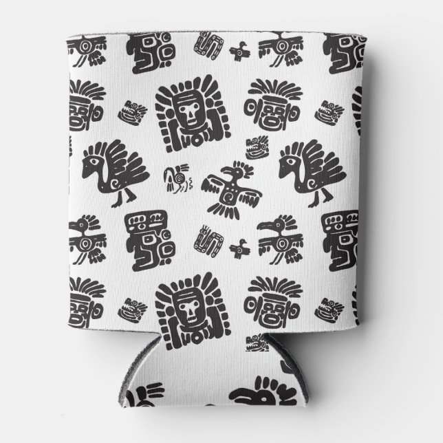 Porta-lata Padrão Étnico Preto Maya (Frente)