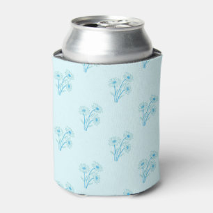Porta-lata Padrão Floral Azul Simples Boho Festa Vintage
