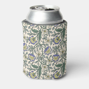 Porta-lata Padrão floral contínuo em azul, amarelo e branco