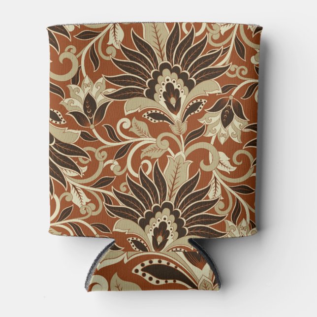 Porta-lata Padrão floral de flores sem costura. (Frente)