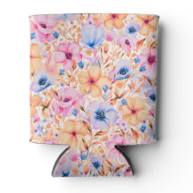 Padrão Floral de Flores Silvestres Coloridas em Aq