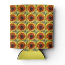 Padrão Floral de Girassol Amarelo e Bronze