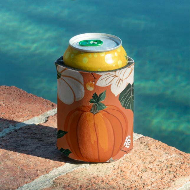 Porta-lata Padrão Floral de Outono de Laranja Boho (Piscina in situ)