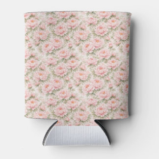 Porta-lata Padrão Floral de Peônia em Aquarela Suave Sem Cost