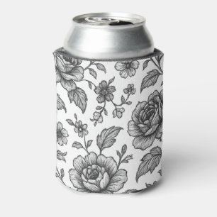 Porta-lata Padrão Floral do Vintage Rosa